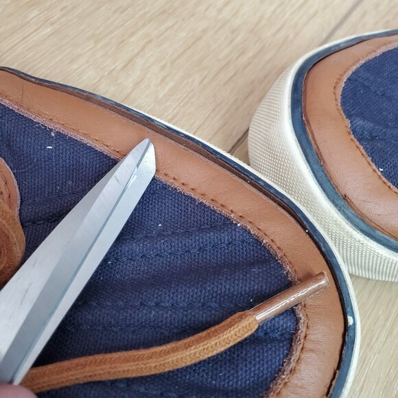 Polo Ralph Lauren Parkstone Low Canvas Leather Mens Size 12 D Duck Boat READ - Picture 10 of 12